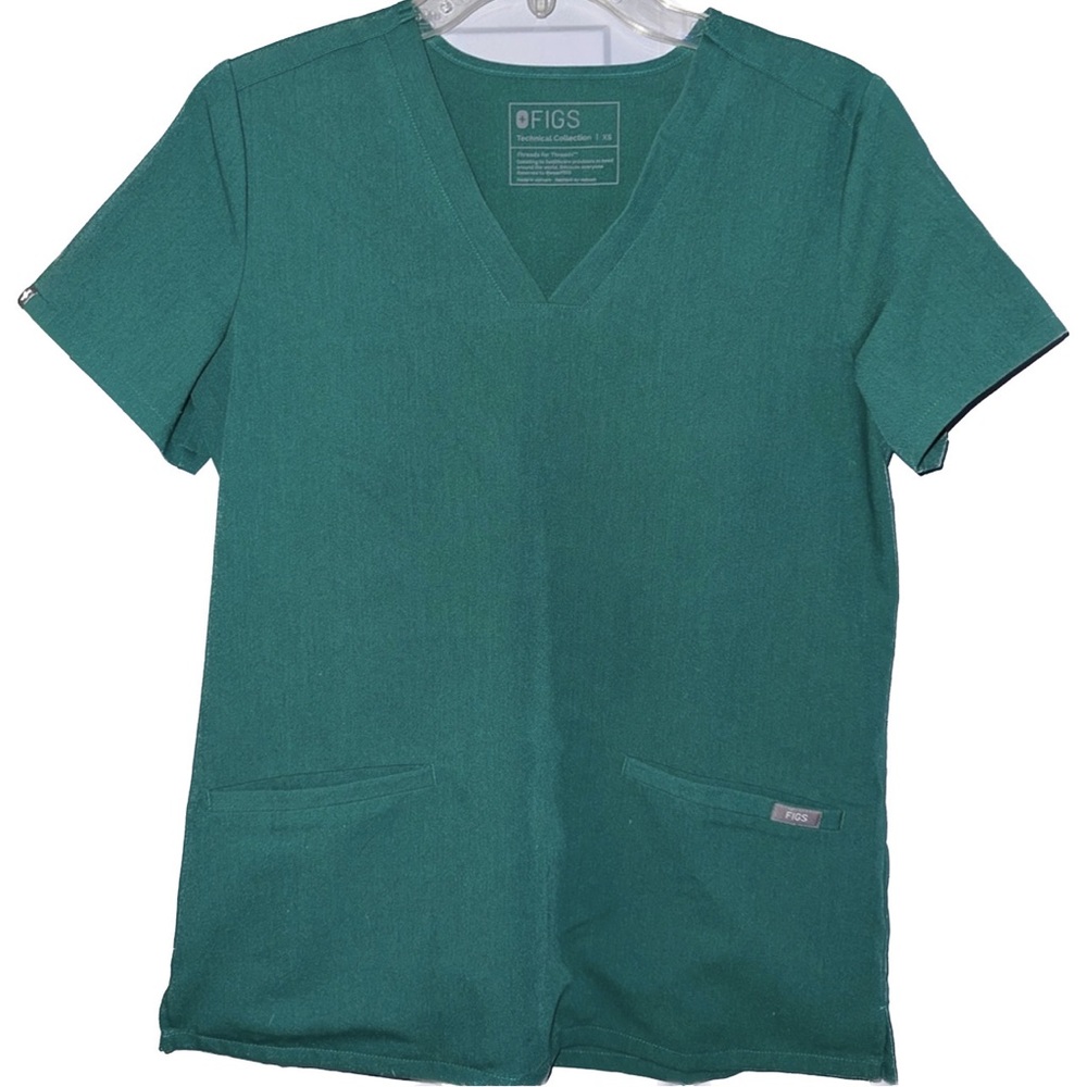 Figs XS Hunter Green Scrub Top